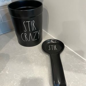 RAE DUNN stir & stir crazy black SET